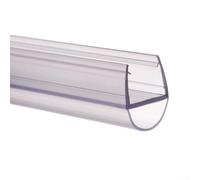 Comgooldool Lot de 2 bandes de rechange pour joint de porte de douche en forme de D de 50 cm, 6/8/10/12/15 mm d'épaisseur, déflecteur d'eau en caoutchouc transparent pour clôtures en verre, sans