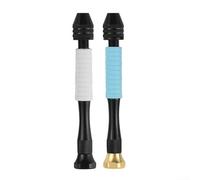 Comgooldool Lot de 2 mini forets manuels de 0,3 à 3,4 mm, mandrin en alliage d'aluminium, manchon en caoutchouc antidérapant, outil de perçage de précision pour bois, plastique, fabrication de bijoux