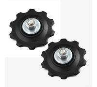 Comgooldool Lot de 2 roues de dérailleur arrière de vélo 10T en plastique pour système de changement de vitesse 6 à 7 vitesses Noir