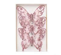 Comgooldool Lot de 3 décorations en forme de papillon creux à paillettes