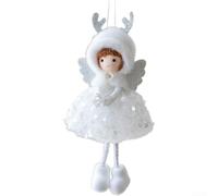 Comgooldool Lot de 3 décorations en tulle pour sapin de Noël | Lot de 3 filets en tulle, bois de cerf, yeux d'ange, pour décoration d'arbre fantaisiste (blanc argenté)
