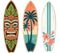 Comgooldool Lot de 3 décorations murales en bois pour planche de surf 30 cm