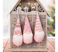 Comgooldool Lot de 3 figurines de nains de Noël 22 cm en tricot à suspendre