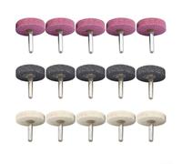 Comgooldool Lot de 5 meules de type T - Tige de 6 mm - Têtes de polissage en corindon chromé pour outil rotatif, métal, acier, bois, accessoires de meulage de précision - Gris, rose, blanc (rose, 30