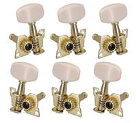Comgooldool Lot de 6 mécaniques d'accordeur de guitare à engrenage ouvert, engrenage interne robuste, finition chromée ou noire, pour guitare folk acoustique (3L3R blanc)