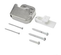 Comgooldool Mini-Touch Loquet automatique à ressort pour portes d'armoire, construction en métal avec rouleau en nylon monté et gâche, acier laminé à froid + nylon