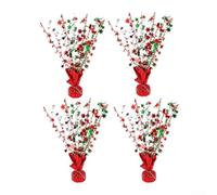 Comgooldool Ornement Étoile Festive en PET Durables pour Table | étoile classique, fils métalliques fins, couleurs vives vert argent, pour style festif traditionnel