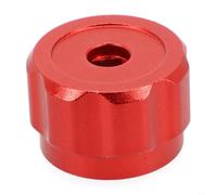Comgooldool Poignée de roue ronde pour jauges CVC et collecteurs de robinet, bouton en alliage d'aluminium avec trou de montage carré de 6,6 mm x 6,6 mm, bleu/rouge (rouge)