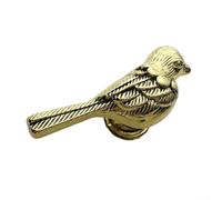 Comgooldool Poignées d'armoire en alliage de zinc doré, argenté, finitions antiques | Boutons de tiroir en forme d'oiseau pour portes d'armoires | Quincaillerie avec revêtement de protection à 5