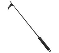 Comgooldool Poker de cheminée en acier noir robuste de 101,6 cm avec poignée confortable, bûche de feu intérieur et extérieur pour tourne-feu de camp, poêle à bois, arrière-cour et terrasse