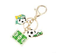 Comgooldool Porte-clés en métal émaillé en forme de balle de football