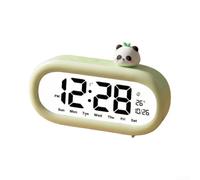 Comgooldool Réveil numérique mignon avec veilleuse, affichage LED indiquant la date, la semaine, la température, luminosité réglable, fonction snooze, figurines de chaton panda lapin (8897 Panda de