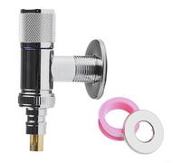 Comgooldool Robinet d'arrêt d'eau mural en acier inoxydable G1/2 à ouverture rapide pour machine à laver, cuisine, salle de bain, évier, pommeau de douche, design économiseur d'espace, argent (argent)