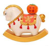 Comgooldool Statue de cheval rotative du Nouvel An chinois en résine pour zodiaque - Ornement porte-bonheur pour bureau, voiture, tableau de bord, décoration d'intérieur, miniature mignonne pour