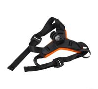 Comgooldool Support de fixation pour casque de moto - Mentonnière - Base intégrale - Facile à installer - Sangle pour toutes les caméras d'action - Noir - Orange
