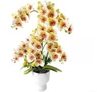 Comgooldool Tête d'orchidée phalaenopsis artificielle pour intérieur ou | Orchidée Phalaenopsis artificielle réaliste pour mariage, bureau à domicile, 57 cm, blanc, rose