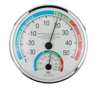 Comgooldool Thermomètre hygromètre sans fil 2 en 1 à grand cadran pour intérieur et extérieur - Blanc - Diamètre de 13 cm - Plage de -30 à 50 °C