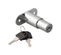 Comgooldool Verrou de porte coulissante, pour armoire, placard, vitrine, meubles, serrure à piston à tête cylindrique en alliage de zinc, avec clés, chrome vif, 23/32 mm, pour portes en bois et en