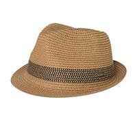 Comhats Chapeau de paille Panama Chapeau de soleil Fedora fait main pour homme, 16010_ kaki noir, XL