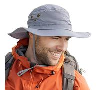Comhats Chapeau de soleil large pour homme XL - XXL, chapeau de plage à large bord UV pour safari pour l'été, randonnée, pêche, marche, imperméable et coupe-vent 60-66cm, gris, M/L