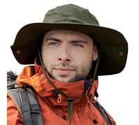 Comhats Chapeau de soleil large pour homme XL - XXL, chapeau de plage à large bord UV pour safari pour l'été, randonnée, pêche, marche, imperméable et coupe-vent 60-66cm, Vert, M/L