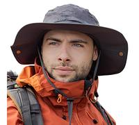 Comhats Grand chapeau de soleil pour homme XL à XXL, large bord UV, chapeau de safari Bonnie pour l'été, l'extérieur, la randonnée, la pêche, la marche, gris foncé, XL/XXL
