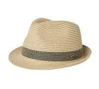 Comhats Trilby Chapeau de paille pour homme, pour l'été, protection solaire, pliable, taille S à 3XL, Fedora, pour plage, festival, enroulable et élégant, 54-66 cm, 16010_ Beige-noir, XXL