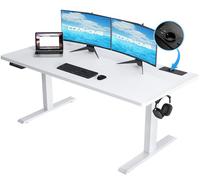 Bureau assis debout électrique - COMHOMA - 140 x 60 - Hauteur 72-114 cm - Mémoire 2 hauteurs - Capacité 80 kg