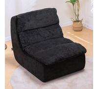 COMHOMA Canapé Fauteuil de relaxation Fauteuil TV Fauteuil de relaxation avec assise profonde Canapé individuel Lit en mousse, Pas de montage, Noir