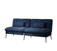 COMHOMA Canapé-lit 3 Places avec Fonction de Couchage, Housse futon, Convertible, canapé d'angle, lit d’appoint, avec Dossier réglable en Tissu (Bleu foncé)
