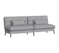 COMHOMA Canapé-lit avec fonction de couchage - Housse de canapé - Canapé d'angle - Canapé 4 places - avec dossier réglable en tissu gris