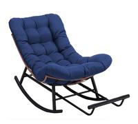 COMHOMA Chaise à Bascule surdimensionnée, Large avec Coussin d'assise Extra épais, siège Confortable pour l'intérieur et l'extérieur, Salon, terrasse, Jardin, véranda (Bleu)