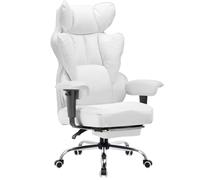 COMHOMA Chaise de Bureau 150KG, Chaise Gaming, siège Large Dossier Haut Cuir, Accoudoirs réglables, Support Lombaire Ressorts, Supporte 180 kg