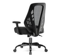 COMHOMA Chaise de Bureau Ergonomique avec accoudoirs réglables, Chaise de Jeu en Maille Respirante, Dossier en Forme de V, Fonction basculante, siège en Mousse Haute densité, Noire