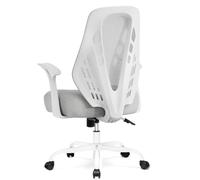 COMHOMA Chaise de Bureau Ergonomique avec appuie-tête, Maille Respirante, Dossier en Forme de V, réglable, Fonction basculante, siège en Mousse Haute densité, roulettes silencieuses, Gris