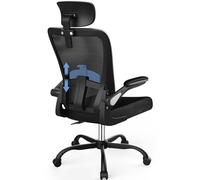 COMHOMA Chaise de Bureau Ergonomique avec appuie-tête réglable, accoudoirs, Soutien Lombaire, Fonction basculante, Fauteuil de Bureau en Maille, protège Le Dos, 120 kg