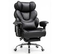 COMHOMA Chaise de jeu ergonomique, chaise de bureau, 180 kg, support lombaire et repose-pieds réglables, design hybride, chaise de direction haut de gamme Orange