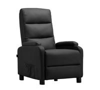 COMHOMA Fauteuil de Relaxation, Fauteuil Inclinable avec Dossier Réglable Jusqu'à 160° Manuellement, Coussin en Plumes avec Repose-Pieds Fauteuils Simple Salon Chambre Home Cinéma PU-Noir