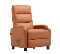 COMHOMA Fauteuil de Relaxation, Fauteuil Inclinable avec Dossier Réglable Jusqu'à 160° Manuellement, Coussin en Plumes avec Repose-Pieds Fauteuils Simple Salon Chambre Home Cinéma PU-Orange