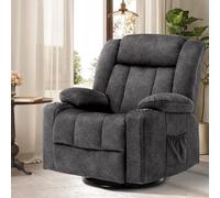 COMHOMA Fauteuil de Relaxation Fauteuil Salon Dossier Réglable 90°-160° Repose-Pieds Rétractable avec 2 Porte-gobelets Poches Latérales Gris