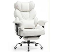 COMHOMA Fauteuil Gamer & de Bureau Ergonomique Vert, 180 kg, Support Lombaire & Repose-Pieds Réglables, Dossier Inclinable à 150°, Design Hybride Simili-Cuir & Mesh, Grand Fauteuil de Direction Stable
