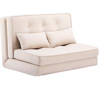 COMHOMA Fauteuil relax Canapé de sol pliable Fauteuil de sol avec fonction sommeil Lazy Sofa, polissé avec dossier réglable sur 5 positions beige