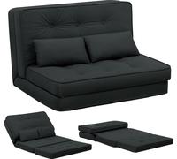 COMHOMA Fauteuil relax Canapé de sol pliable Fauteuil de sol avec fonction sommeil Lazy Sofa, polissé avec dossier réglable sur 5 positions noir