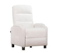 COMHOMA Fauteuil relax Fauteuil TV avec fonction relax, coussin à ressorts avec repose-pieds Fauteuil de relaxation unique Tissu Teddy -Blanc