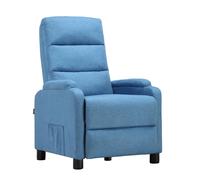 COMHOMA Fauteuil relax Fauteuil TV avec fonction relax, coussin à ressorts avec repose-pieds Fauteuil de relaxation unique Tissu-Bleu
