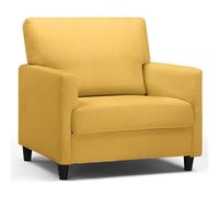 COMHOMA Fauteuil Salon, Fauteuil Relax, Chaise Longue, avec Accoudoirs et Dos épais, Siège Rembourré, Fauteuil Rembourré Sac à Ressorts Simple Salon Chambre Home Cinéma, en Lin Jaune