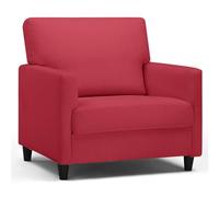 COMHOMA Fauteuil Salon, Fauteuil Relax, Chaise Longue, avec Accoudoirs et Dos épais, Siège Rembourré, Fauteuil Rembourré Sac à Ressorts Simple Salon Chambre Home Cinéma, en Lin Rouge