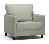 COMHOMA Fauteuil Salon, Fauteuil Relax, Chaise Longue, avec Accoudoirs et Dos épais, Siège Rembourré, Fauteuil Rembourré Sac à Ressorts Simple Salon Chambre Home Cinéma, en Lin Vert