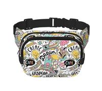 Comic Ar Sac banane tendance unisexe pour l'entraînement, la course, les voyages et la randonnée, Noir , Taille unique