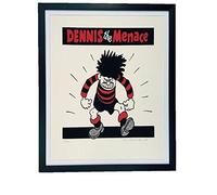 Comic Art Dennis The Menace Menaces M Écran Encadrée Fait À La Main, En Coton Imprimé, Rouge
